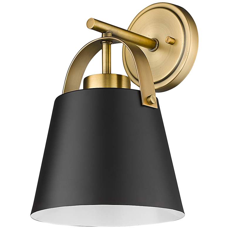 Image 7 Z-Lite Z- Studio 12 3/4 inch High Matte Black and Brass Wall Sconce more views