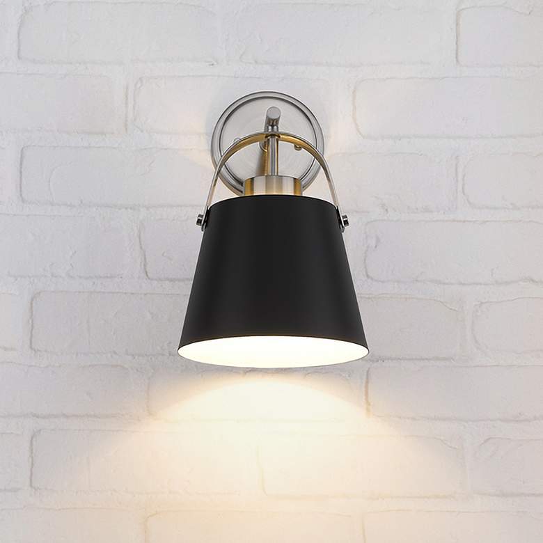 Image 1 Z-Lite Z-Studio 12 3/4" High Matte Black and Nickel Wall Sconce