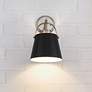 1_Z-Lite Z-Studio 12 3/4" High Matte Black and Nickel Wall Sconce
