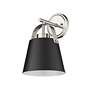 Z-Lite Z-Studio 12 3/4" High Matte Black and Nickel Wall Sconce