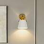 1_Z-Lite Z-Studio 12 3/4" High Matte White and Brass Wall Sconce