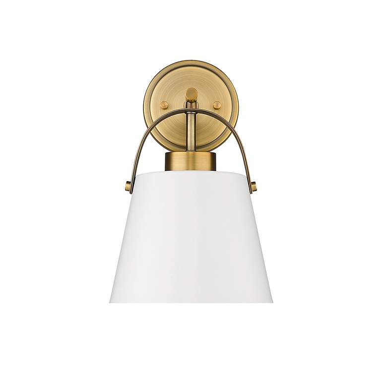 Image 6 Z-Lite Z-Studio 12 3/4" High Matte White and Brass Wall Sconce more views