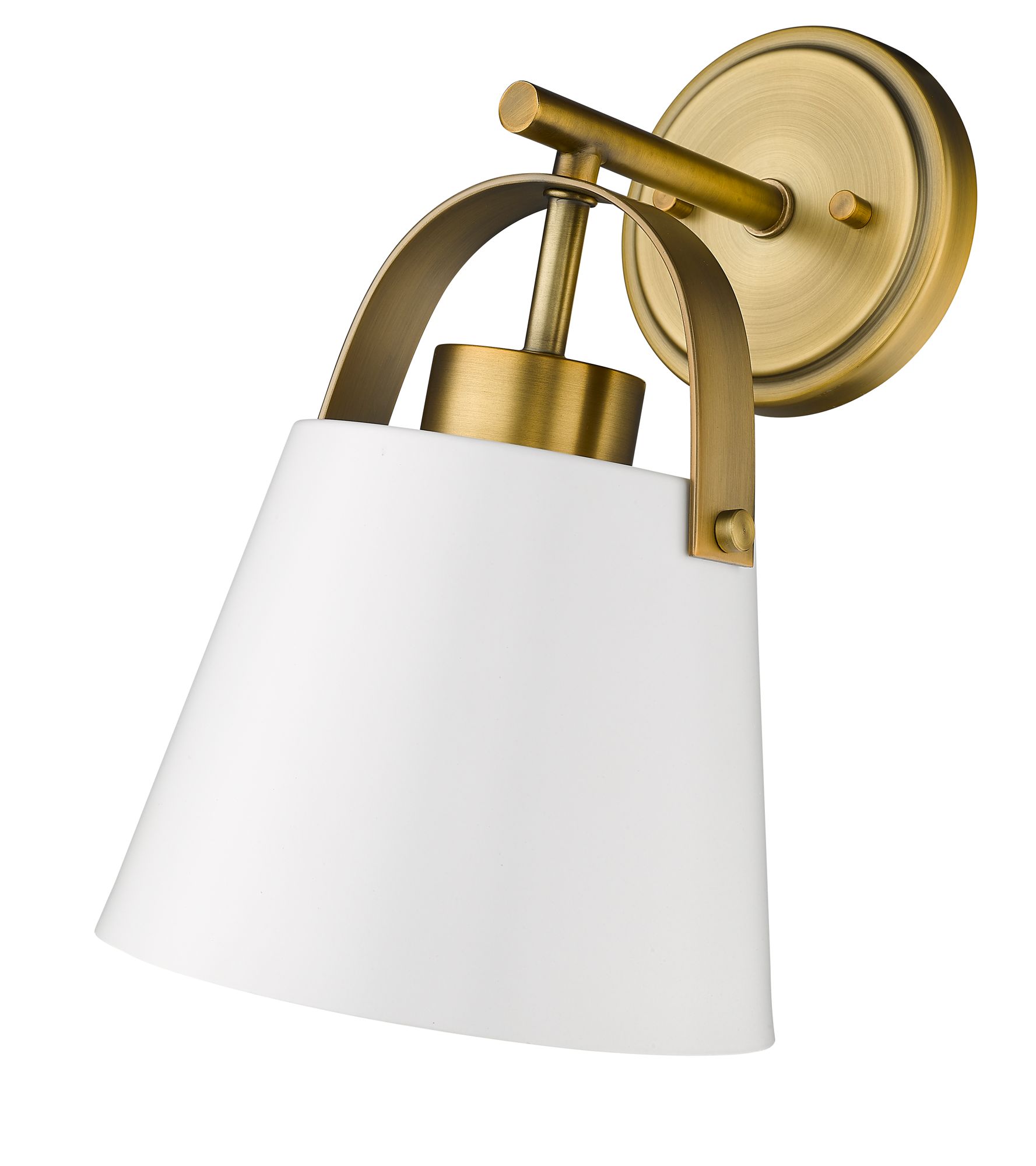 Z-Lite Z-Studio 12 3/4" High Matte White and Brass Wall Sconce