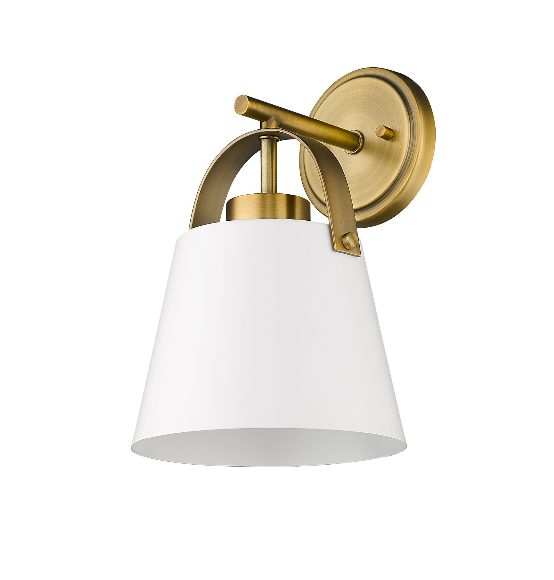 Z-Lite Z-Studio 12 3/4" High Matte White and Brass Wall Sconce