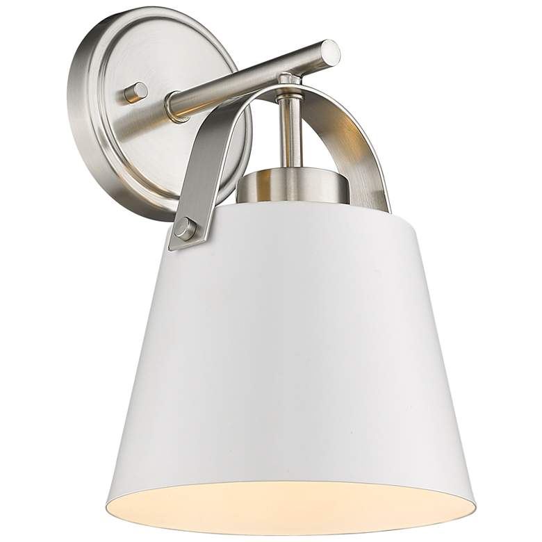 Image 1 Z-Lite Z-Studio 12 3/4" High Matte White and Nickel Wall Sconce