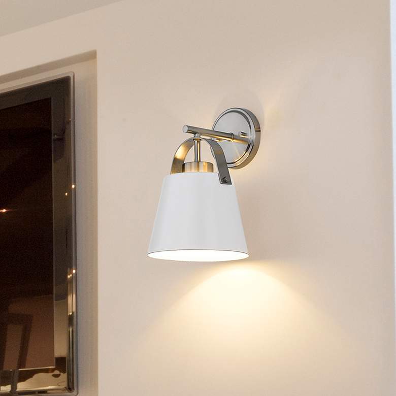 Image 1 Z-Lite Z-Studio 12 3/4" High Matte White and Nickel Wall Sconce