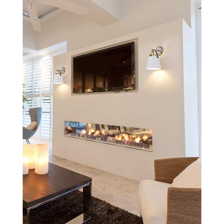 Image 4 Z-Lite Z-Studio 12 3/4" High Matte White and Nickel Wall Sconce more views