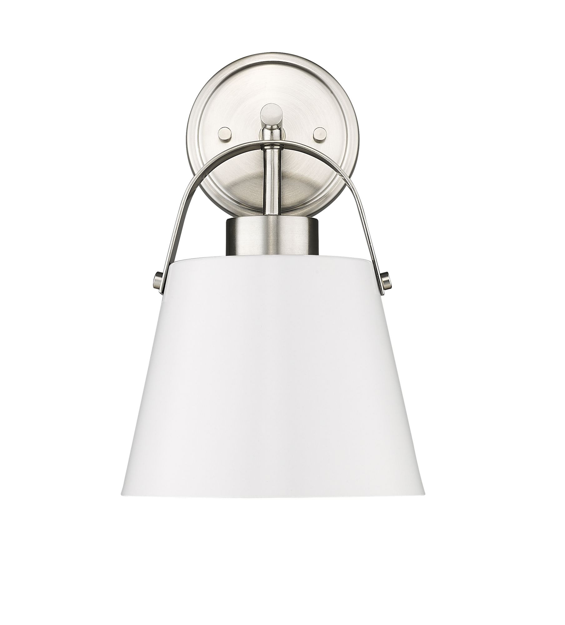 Image 5 Z-Lite Z-Studio 12 3/4" High Matte White and Nickel Wall Sconce more views