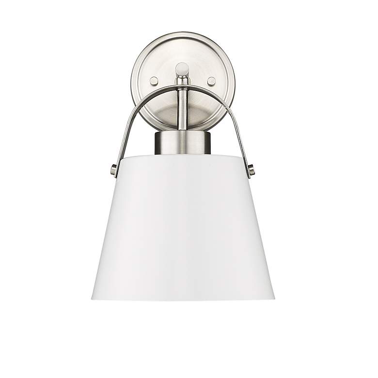 Image 5 Z-Lite Z-Studio 12 3/4" High Matte White and Nickel Wall Sconce more views