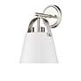 6_Z-Lite Z-Studio 12 3/4" High Matte White and Nickel Wall Sconce more views