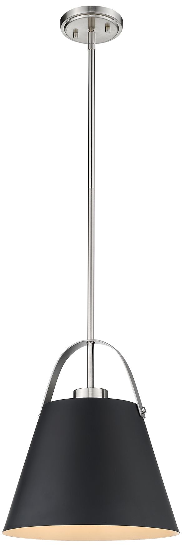 Z-Studio 12 1/2" Wide Brushed Nickel and Black Pendant Light