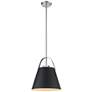 1_Z-Studio 12 1/2" Wide Brushed Nickel and Black Pendant Light