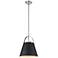 Z-Studio 12 1/2" Wide Brushed Nickel and Black Pendant Light