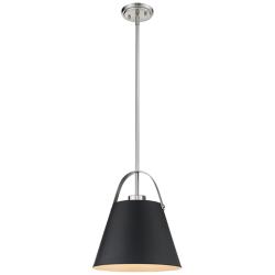 Z-Studio 12 1/2" Wide Brushed Nickel and Black Pendant Light