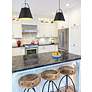 2_Z-Studio 12 1/2" Wide Brushed Nickel and Black Pendant Light more views