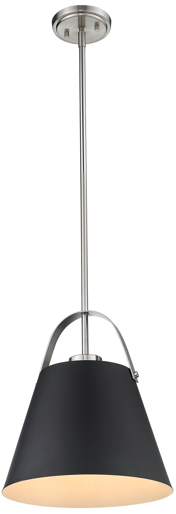 Image 4 Z-Studio 12 1/2" Wide Brushed Nickel and Black Pendant Light more views