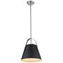 4_Z-Studio 12 1/2" Wide Brushed Nickel and Black Pendant Light more views