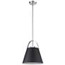7_Z-Studio 12 1/2" Wide Brushed Nickel and Black Pendant Light more views