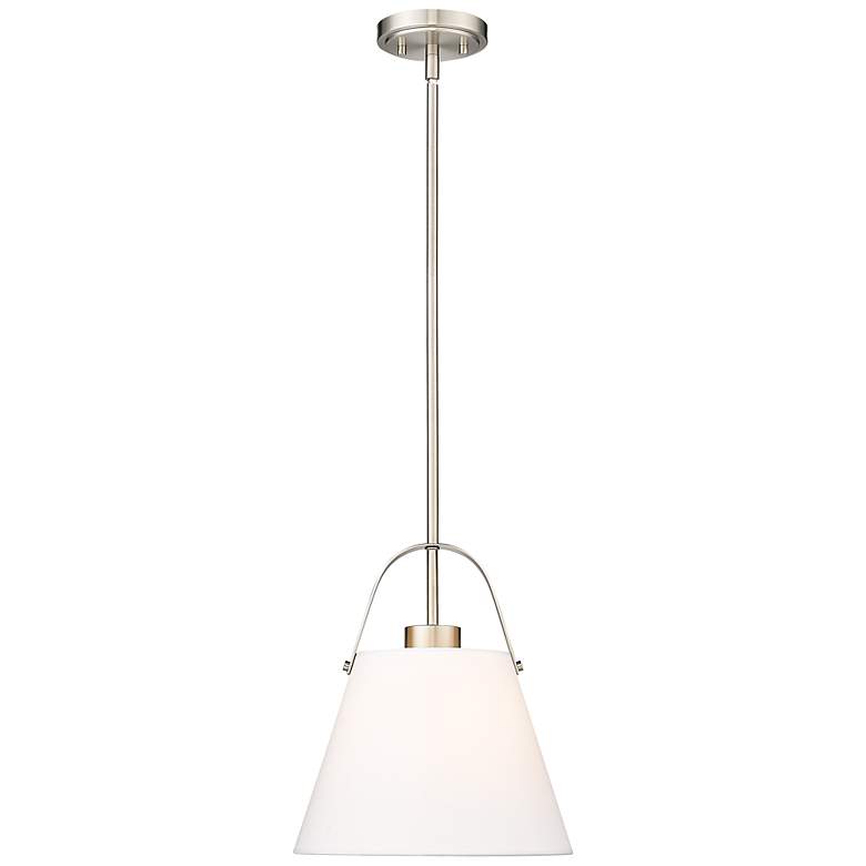 Image 2 Z-Studio 12 1/2" Wide Brushed Nickel Conical Pendant Light