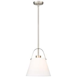 Z-Studio 12 1/2" Wide Brushed Nickel Conical Pendant Light