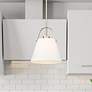 1_Z-Studio 12 1/2" Wide Brushed Nickel Conical Pendant Light