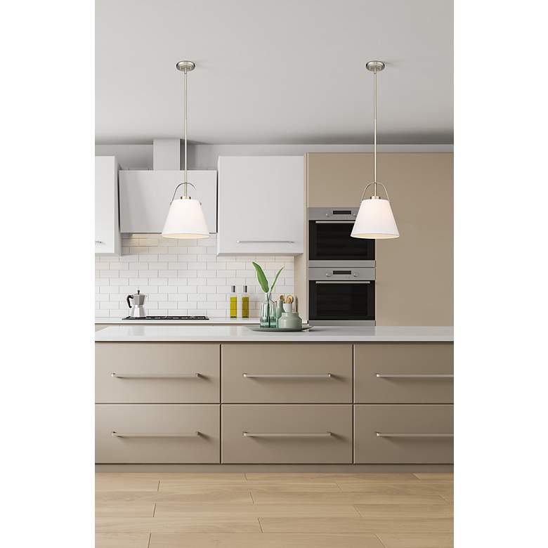 Image 3 Z-Studio 12 1/2" Wide Brushed Nickel Conical Pendant Light more views