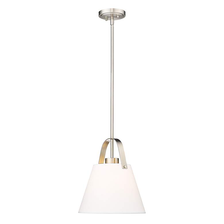 Image 5 Z-Studio 12 1/2" Wide Brushed Nickel Conical Pendant Light more views