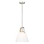 5_Z-Studio 12 1/2" Wide Brushed Nickel Conical Pendant Light more views