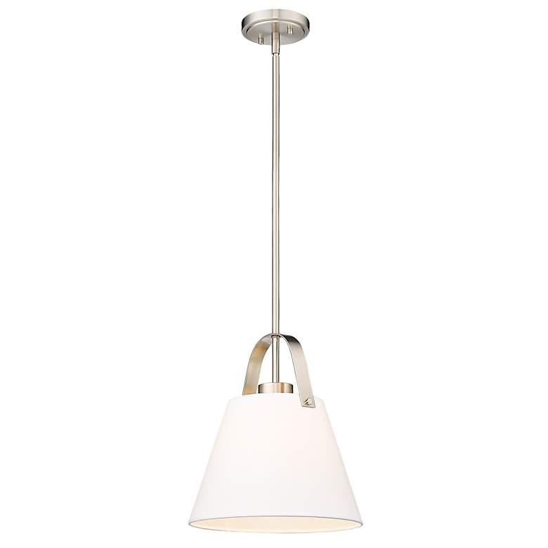 Image 6 Z-Studio 12 1/2" Wide Brushed Nickel Conical Pendant Light more views