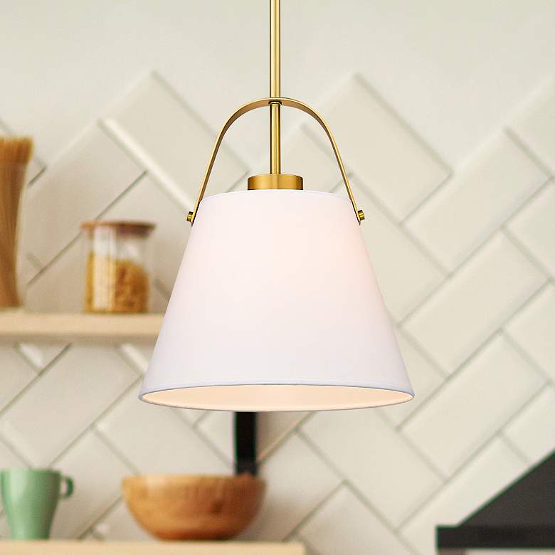 Image 1 Z-Studio 12 1/2" Wide Heritage Brass Pendant Light