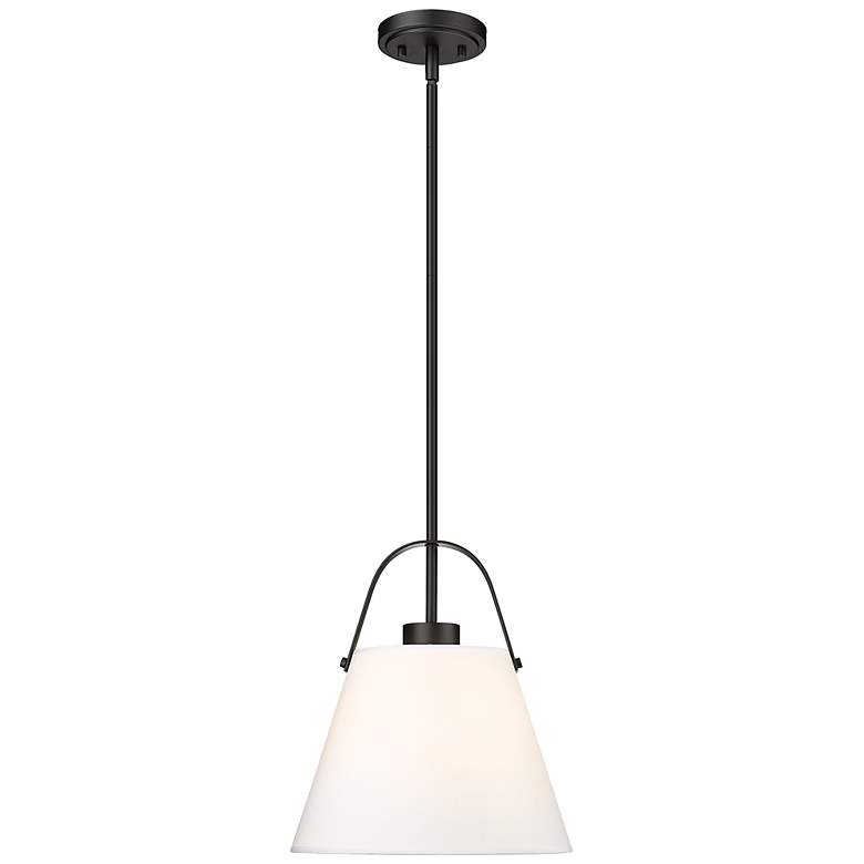 Image 3 Z-Studio 12 1/2" Wide Matte Black Conical Pendant Light