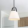 2_Z-Studio 12 1/2" Wide Matte Black Conical Pendant Light