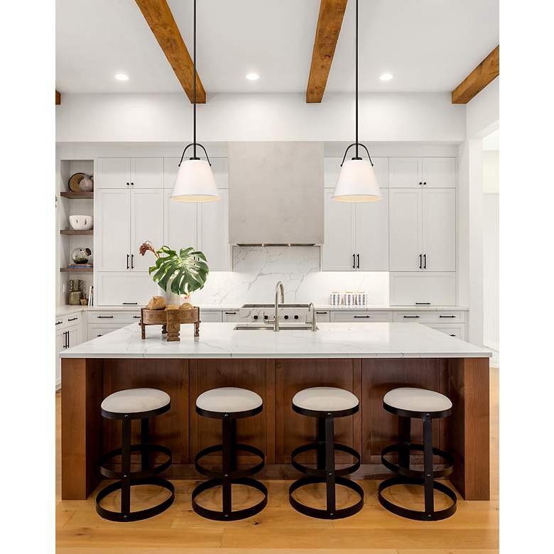 Image 4 Z-Studio 12 1/2" Wide Matte Black Conical Pendant Light more views