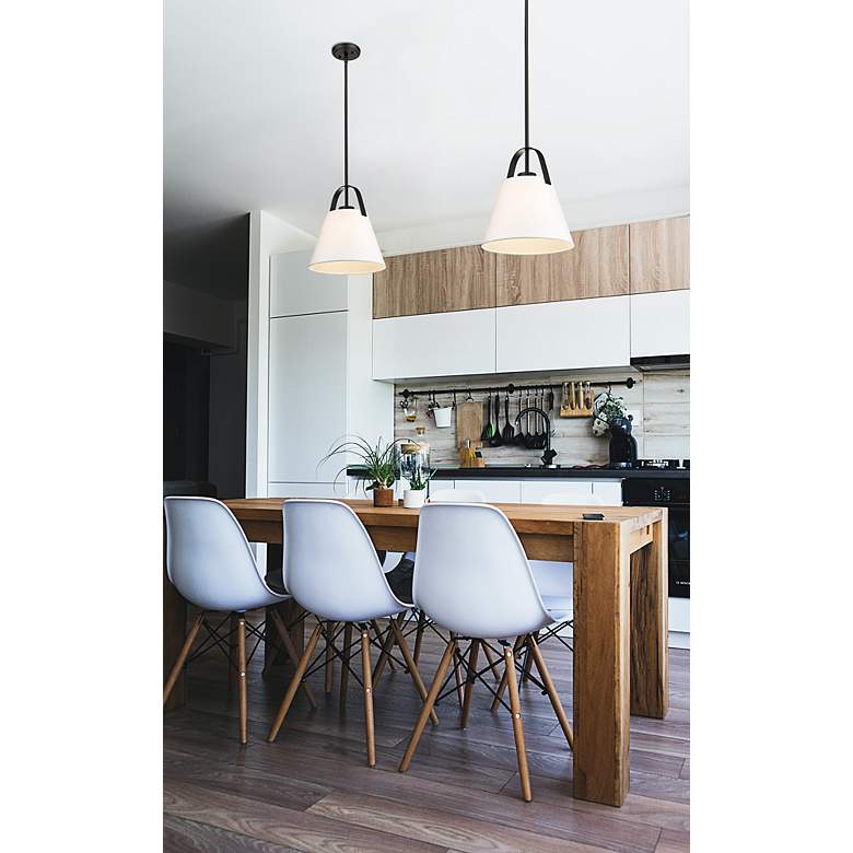 Image 5 Z-Studio 12 1/2" Wide Matte Black Conical Pendant Light more views