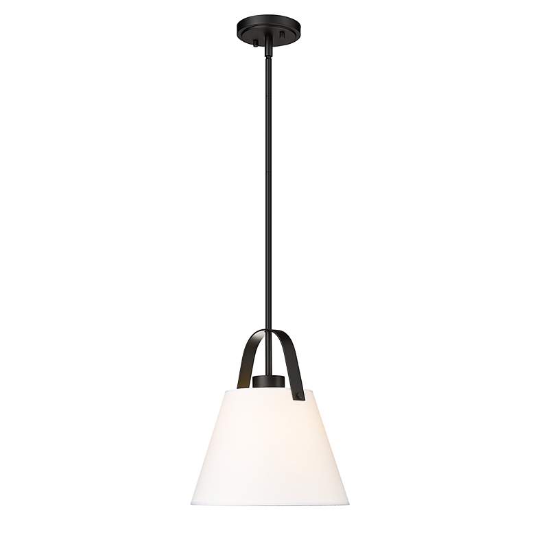 Image 6 Z-Studio 12 1/2" Wide Matte Black Conical Pendant Light more views