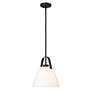 6_Z-Studio 12 1/2" Wide Matte Black Conical Pendant Light more views