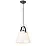 7_Z-Studio 12 1/2" Wide Matte Black Conical Pendant Light more views