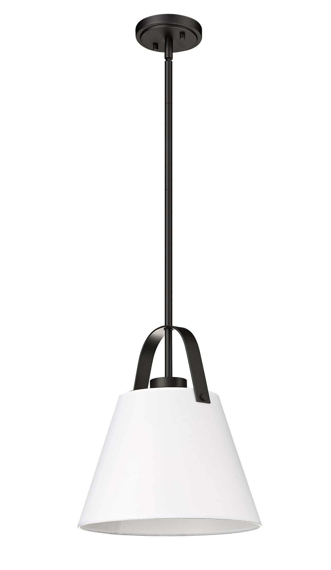 Z-Studio 12 1/2" Wide Matte Black Conical Pendant Light in scene