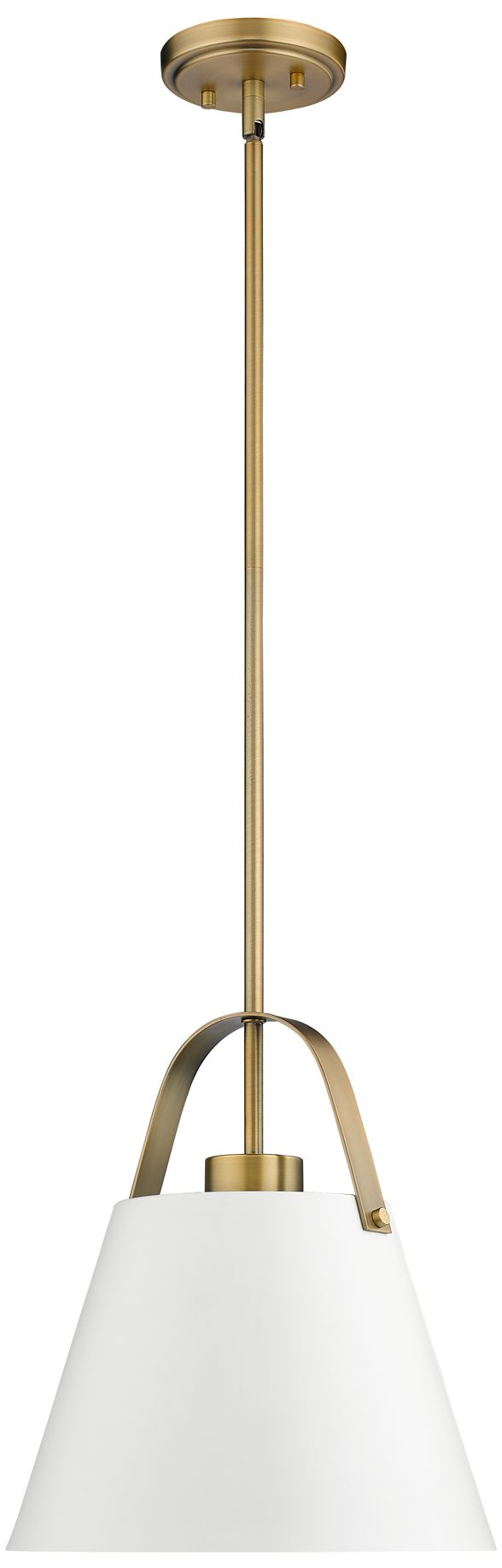 Image 5 Z-Studio 12 1/2"W Matte White Heritage Brass Pendant Light more views