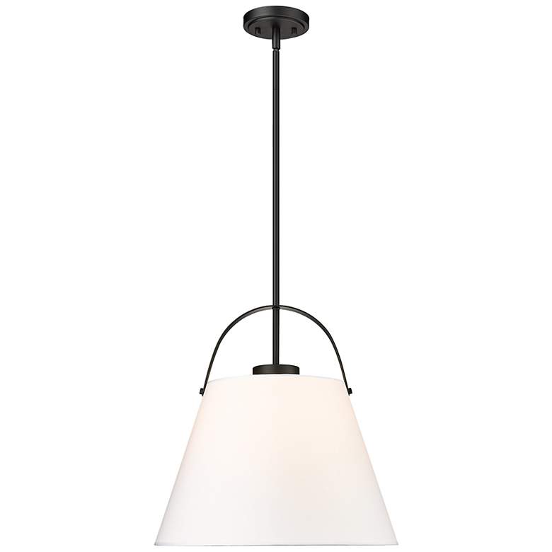 Image 2 Z-Studio 18" Wide Black and White Linen Pendant Light