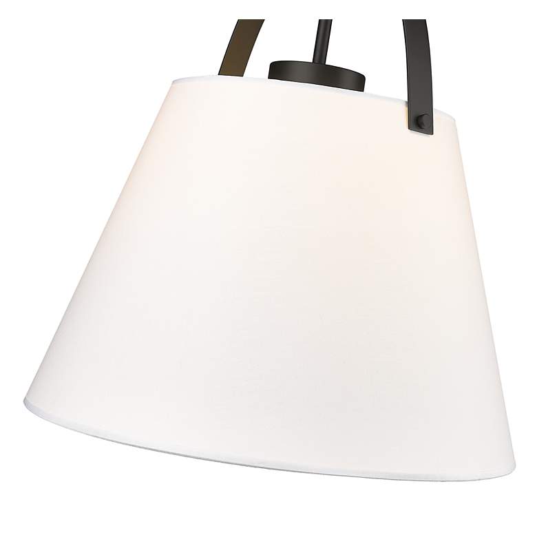 Image 7 Z-Studio 18" Wide Black and White Linen Pendant Light more views