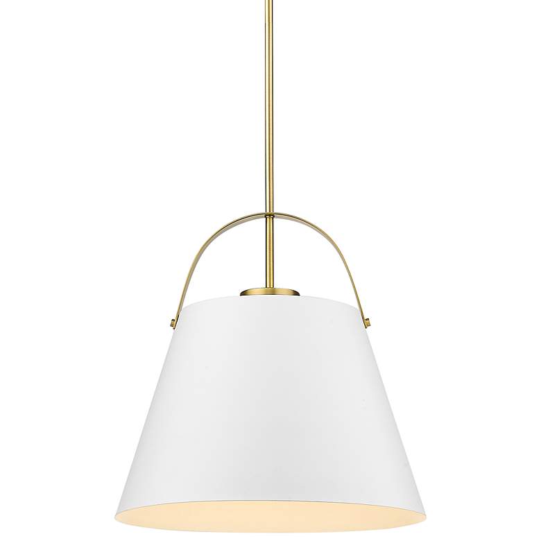 Image 1 Z-Studio 18" Wide Heritage Brass and White Pendant Light