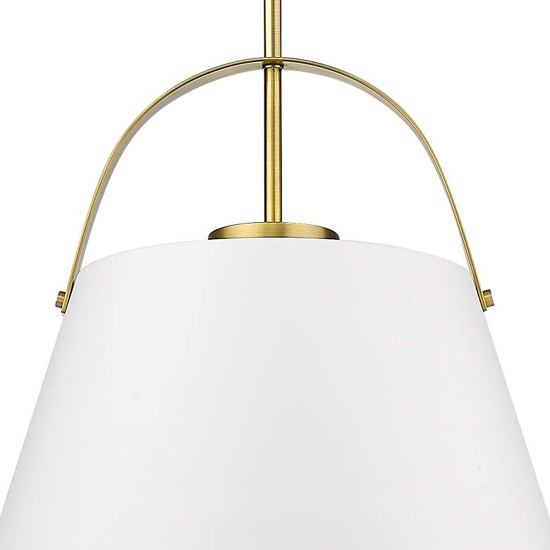 Image 2 Z-Studio 18" Wide Heritage Brass and White Pendant Light more views