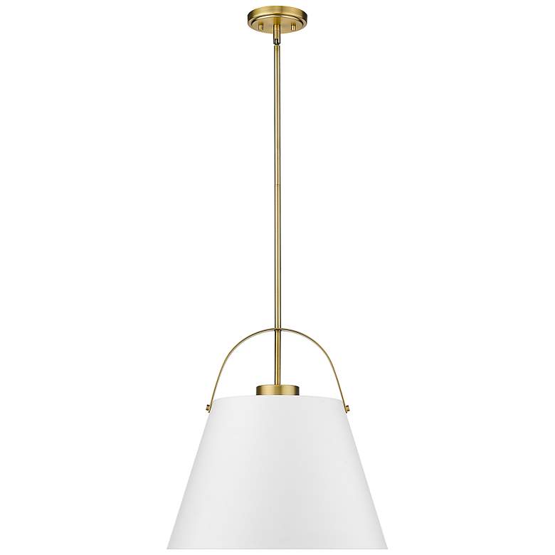 Image 5 Z-Studio 18" Wide Heritage Brass and White Pendant Light more views