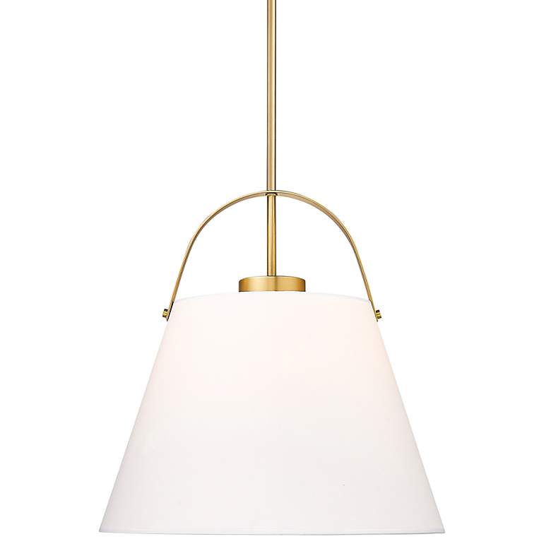 Image 1 Z-Studio 18" Wide Heritage Brass Cone Pendant Light