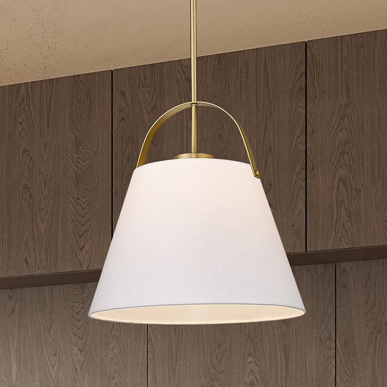 Image 1 Z-Studio 18" Wide Heritage Brass Cone Pendant Light