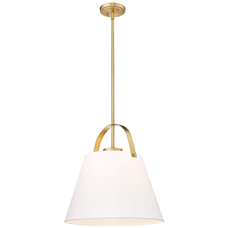 Image 4 Z-Studio 18" Wide Heritage Brass Cone Pendant Light more views