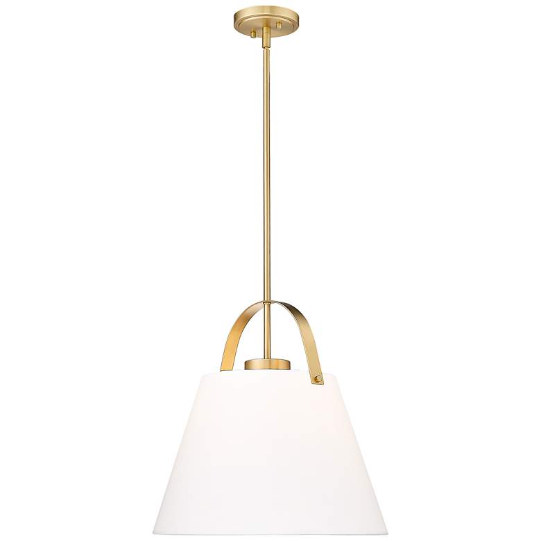Image 5 Z-Studio 18" Wide Heritage Brass Cone Pendant Light more views