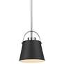 1_Z-Studio 8" Wide Brushed Nickel and Matte Black Mini Pendant