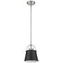 4_Z-Studio 8" Wide Brushed Nickel and Matte Black Mini Pendant more views